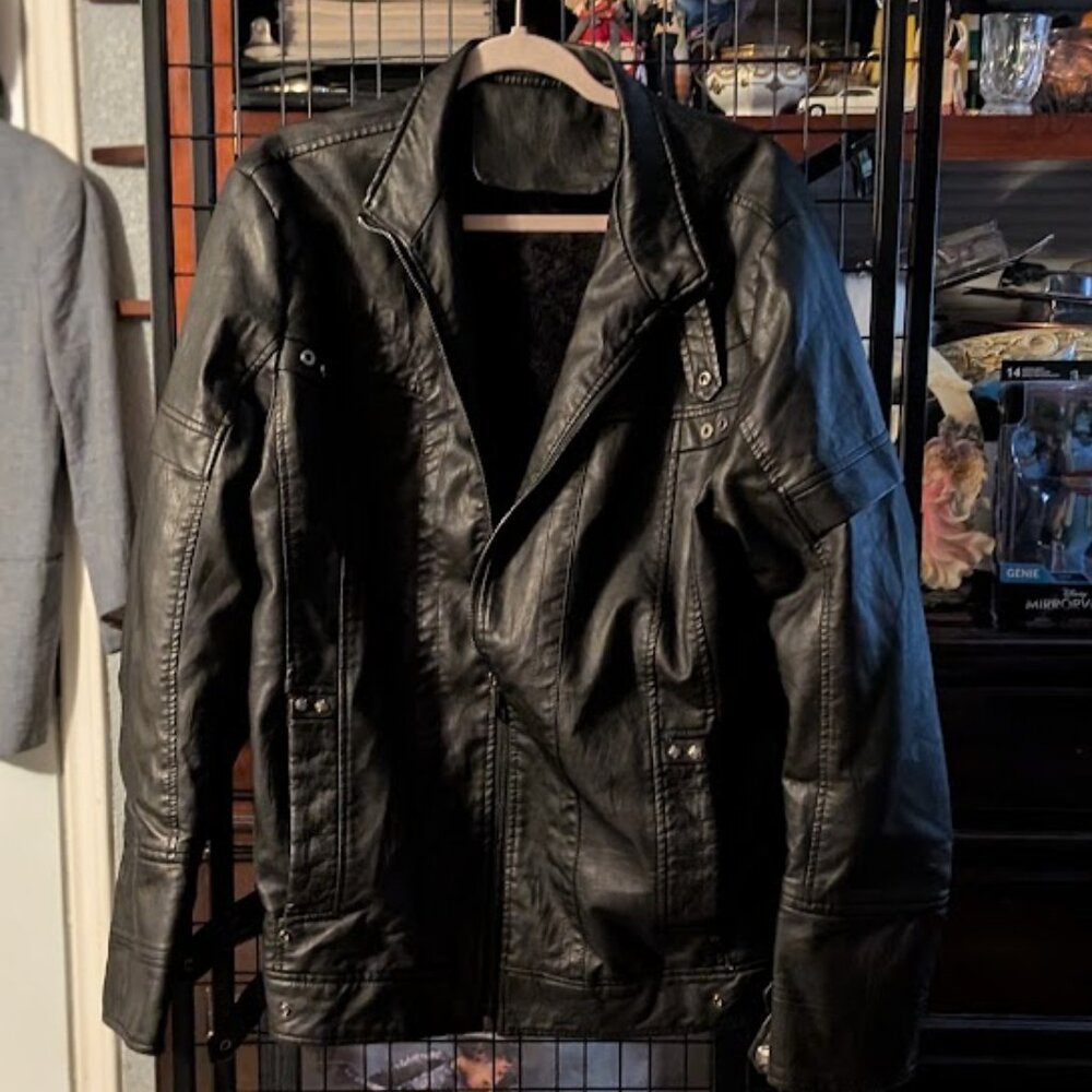 M2 Black Motorcycle- Style Jacket